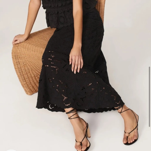 Sea New York Blaire Eyelet Skirt Black - Picture 4 of 13